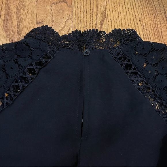 Black Guipure Lace Insert Top - Picture 9 of 13